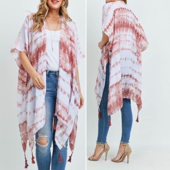 Trend Setter Diva Boutique Sweaters - Tie Dye Earth Tone kimono